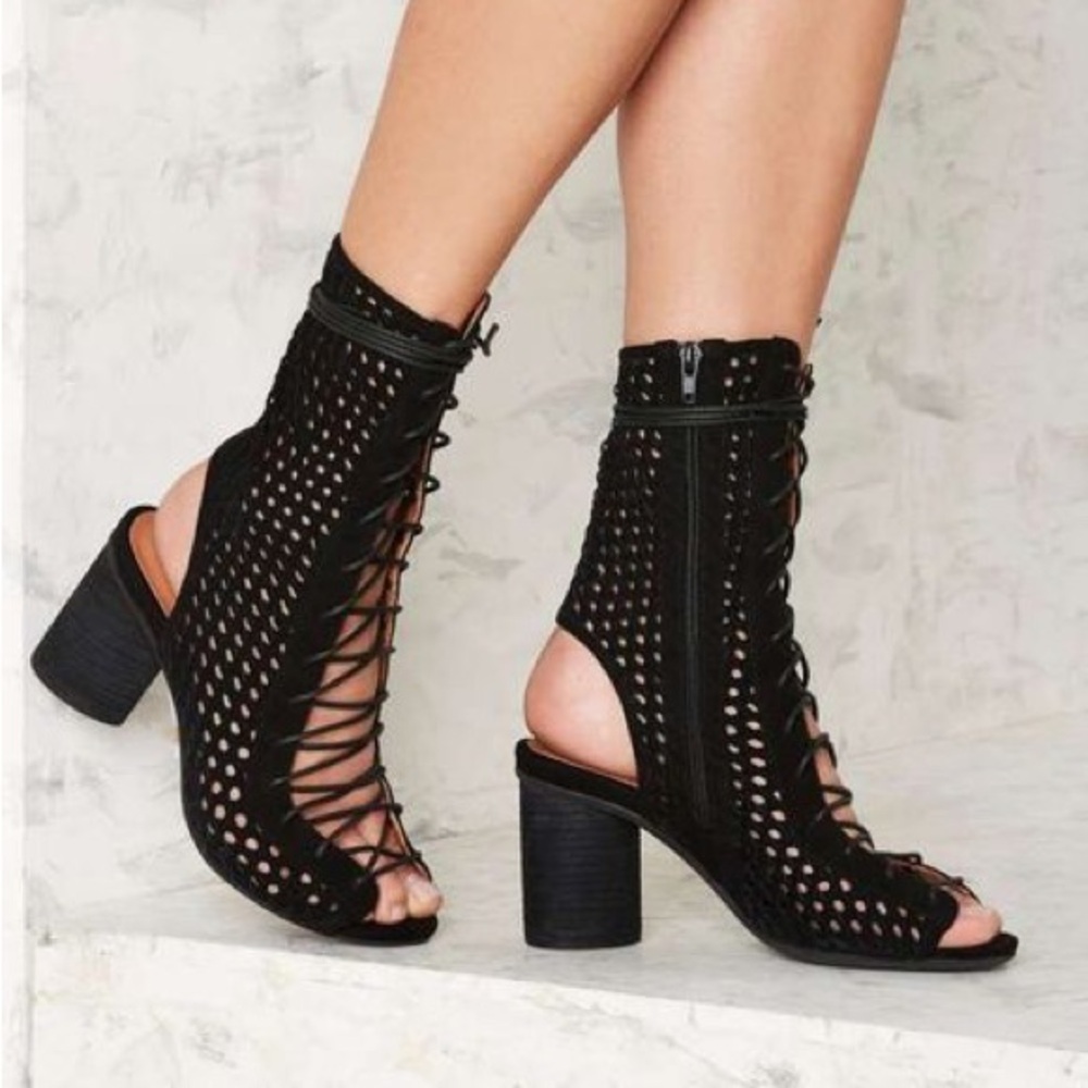 Jeffrey Campbell Contessa Lace Up Boot in Black